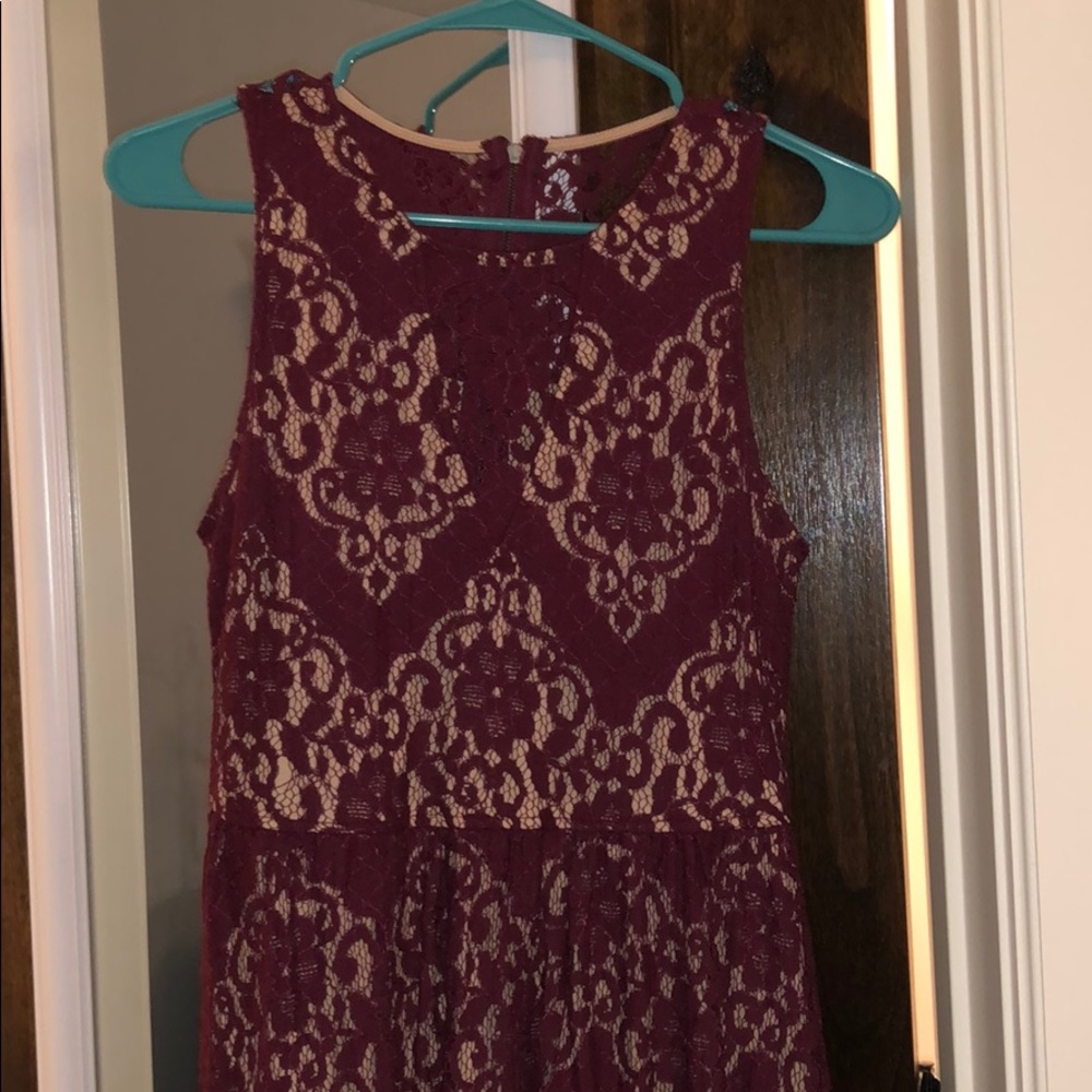 Altar’d State Maroon Lace Dress Small